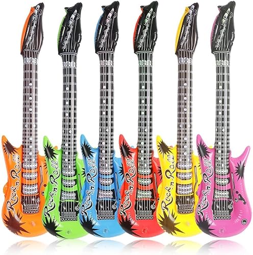 JOFONY 6 STÜCKE Luftgitarren,Bunte Gitarre Deko Aufblasbare Instrumente Spielzeug Rock Star Spielzeug Set für Geburtstagsfeier Musik Party Pool Party Dekoration JOFONY 6 STÜCKE Luftgitarren,Bunte Gitarre Deko Aufblasbare Instrumente Spielzeug Rock Star Spielzeug Set für Geburtstagsfeier Musik Party Pool Party Dekoration von JOFONY
