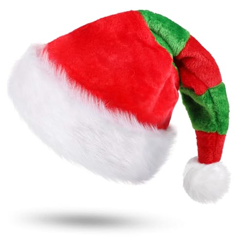 JOFONY Weihnachtsmütze,Rot und Grün Nikolausmütze,Plüsch Weihnachtsmann Mütze,Warm Dicker Santa Mütze,Weihnachtskostüme für Weihnachtsfeier Weihnachtsdekoration JOFONY Weihnachtsmütze,Rot und Grün Nikolausmütze,Plüsch Weihnachtsmann Mütze,Warm Dicker Santa Mütze,Weihnachtskostüme für Weihnachtsfeier Weihnachtsdekoration von JOFONY