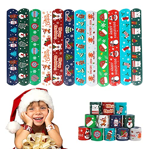 JOFONY Weihnachten Snap Armbänder,Slap Bands Schnapparmbänder für Weihnachten Party Geschenke 48 Stück von JOFONY