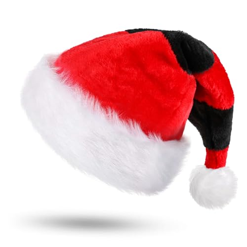 JOFONY Weihnachtsmütze,Rot und Schwarz Nikolausmütze,Plüsch Weihnachtsmann Mütze,Warm Dicker Santa Mütze,Weihnachtskostüme für Weihnachtsfeier Weihnachtsdekoration JOFONY Weihnachtsmütze,Rot und Schwarz Nikolausmütze,Plüsch Weihnachtsmann Mütze,Warm Dicker Santa Mütze,Weihnachtskostüme für Weihnachtsfeier Weihnachtsdekoration von JOFONY