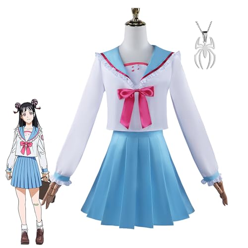 JOHLCR Anime Bucchigiri Cosplay Kostüm mit Halskette Halloween Karneval Matrosenanzug 5-Teiliges set Outfits Uniform Geeignet für Bühnenspiele, Geschenke, Cosplay-Liebhaber, Comics Expo (Weiß, 2XL) von JOHLCR