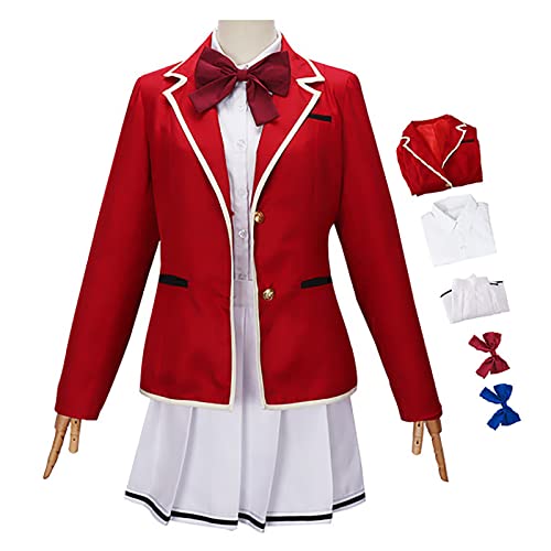 JOHLCR Anime Cosplay Kostüm Classroom of The Elite Outfits Kostüm für Halloween Karneval Anime-Charakter Horikita Suzune Geeignet für Party, Bühnenspiel, Alltagsverkleiden (XL, rot) von JOHLCR