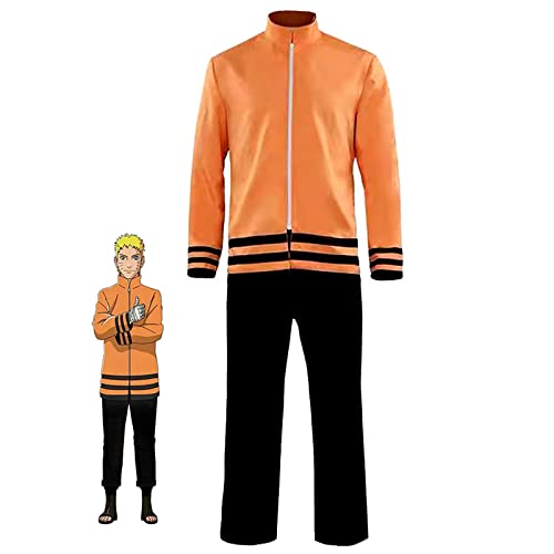 JOHLCR Anime Cosplay Kostüm ONE PIECE Uzumaki Naruto Outfits Kostüm für Halloween Karneval Kleidung Und Hosen Geeignet für Bühnenspiele, Geschenke, Cosplay-Liebhaber, Comics Expo (L, Orange) von JOHLCR