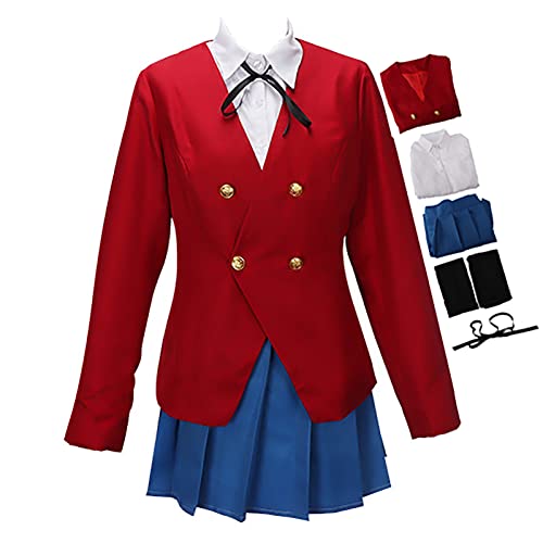 JOHLCR Anime Cosplay Kostüm Toradora Outfits Kostüm für Halloween Karneval Anime-Charaktere Aisaka Taiga Geeignet für Partys, Bühnenspiele, Alltagskostüme (L, Rot) von JOHLCR