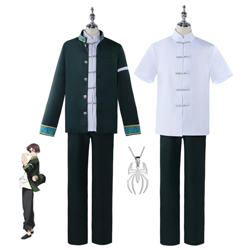 JOHLCR Anime WIND BREAKER Cosplay Kostüm mit Halskette Kostüm für Halloween Karneval Suō Hayato Outfits Uniform Geeignet für Bühnenspiele, Geschenke, Cosplay-Liebhaber, Comics Expo (Grün, L) von JOHLCR