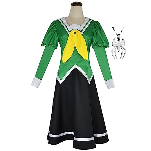 JOHLCR Anime Yuri Is My Job Cosplay Kostüm Outfits Uniform mit Halskette Kostüm für Erwachsene Halloween-Karnevalsparty-Verkleidung Beinhaltet Kleid, Rock, Fliege (Grün, S) von JOHLCR