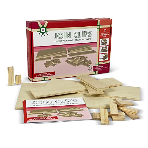 JOIN CLIPS®: Erweiterungsset Construction Plates - Puppenhaus - Autogarage - Murmelbahn - Puppenvilla - Traumvilla - Holz Bausteine von JOIN CLIPS