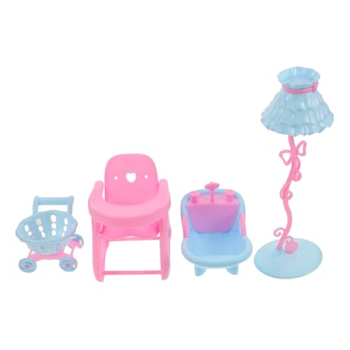 1 Set Miniatur-puppenhausmöbel Und Zubehör, Inklusive Badewanne, Hochstuhl, Einkaufswagen Und Schreibtischlampe Für Mädchen, Rollenspiele von JOINPAYA