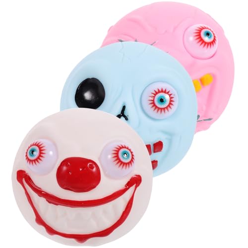 3Pcs Halloween Schädel Relief Halloween Party Bevorzugt Druck Relief Sensorisches Lustige Dehnbare Neuheit Halloween Miniaturen Halloween PVC JOINPAYA von JOINPAYA