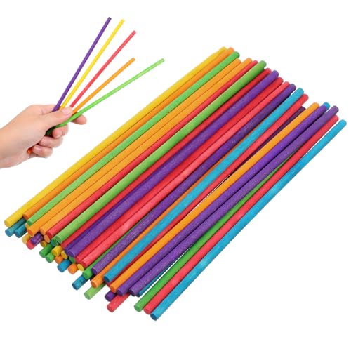 JOINPAYA 50 Stück Farbige Rhythmusstäbe Aus Holz – Musik Zum Ersetzen – Sicher Für Kinder – Perfektes Für Kinder von JOINPAYA