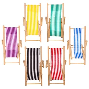 6Pcs Miniatur Strand Stuhl: Mini Holz Strandstuhl Liegestuhl Deko Puppen liegestuhl Strandkorb DIY Zen Garten Klappstuhl Puppenhaus Möbel Modell Zubehör von JOINPAYA