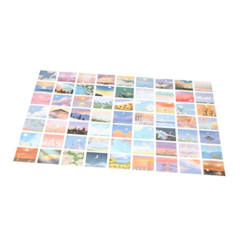 JOINPAYA 1 60 Stück Aufkleber bom Nettle schriftzüge zum aufkleben Sticker dekorative zã¤UNE dekoring Decora Seiten markiese trauzeugengeschenke Landschafts-Ölgemälde-Abziehbilder PVC von JOINPAYA