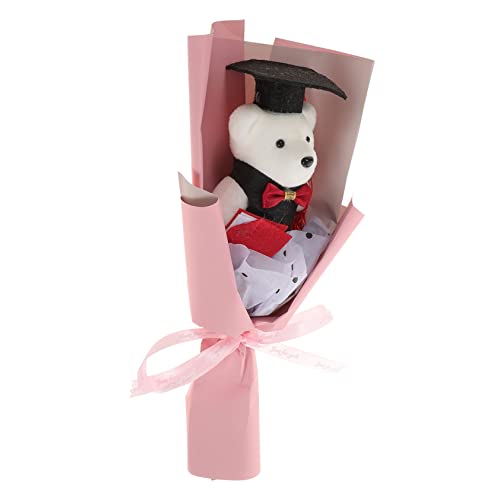 JOINPAYA 1 Bund Bärenstrauß Absolventen Abschlusskleid für Frauen Braut- Grad Uni abschluss abschlussgeschenk Blumen Puppen Peluche Orsacchiotto Absolvent präsentiert Plüsch Rosa von JOINPAYA