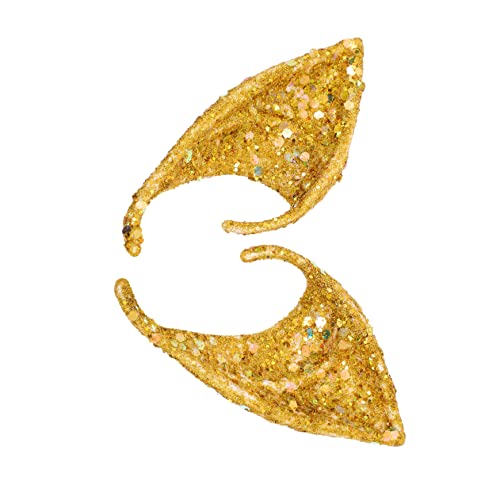 JOINPAYA 1 Paar Elfenohren Alien-Kostüm Ohren Schweineohren Halloween-Maske Halloween-Ohren Fasching Ohren Elven Ears Cosplay Ohren Fee-Ohr-Stütze Ohr für Halloween Emulsion Golden von JOINPAYA