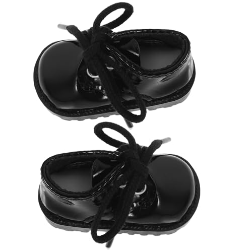 JOINPAYA 1 Paar Mini Schuhe Ornamente Miniatur Schuhe Verzierungen Schwarze Kunstleder Für Mädchen von JOINPAYA