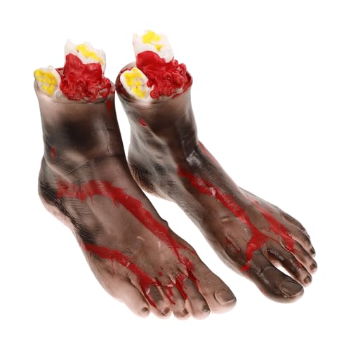 JOINPAYA 1 Paar gebrochenes Körperteil Halloween Scherzartikel Halloween Dekoration Halloween-Skelett-Requisite Halloween-Requisite beängstigend gebrochene Füße Halloween gebrochene Füße von JOINPAYA