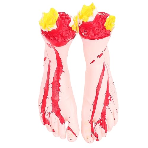 JOINPAYA 1 Paar gefälschte menschliche abgetrennte Füße Dekoration Party Halloweenkostüm Halloween Scherzartikel Halloween Decor Halloween gebrochene Füße Halloween-Fotografie-Stütze Grey von JOINPAYA
