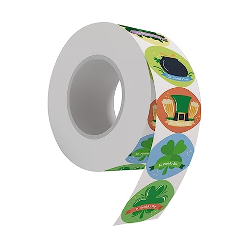 JOINPAYA 1 Rolle Klee-Aufkleber St. Patricks Siegeletikett St. Patricks Aufkleber Urlaub Dekorative Etiketten St. Patricks Abziehbilder Dekorativer Siegelaufkleber Papier von JOINPAYA