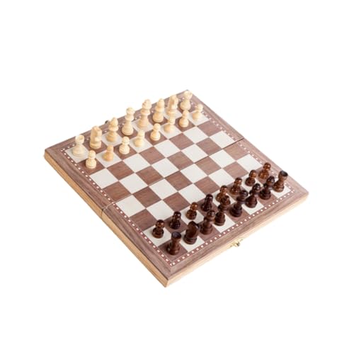 JOINPAYA 3-in-1-set Tragbares Reisespielset Aus Holz 30 X 30 cm Lehrreich Für Erwachsene Faltbares Set Brettspiel Khaki von JOINPAYA