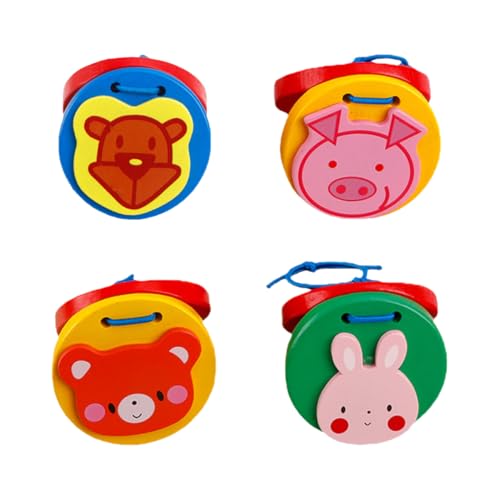 JOINPAYA Pädagogisches Musikspielzeug 1 Set Mit 4 Fingerkastagnetten Aus Holz Schlaginstrumente Für Kleinkinder Zur Musikausbildung Sichere Materialien Zufälliger Stil von JOINPAYA