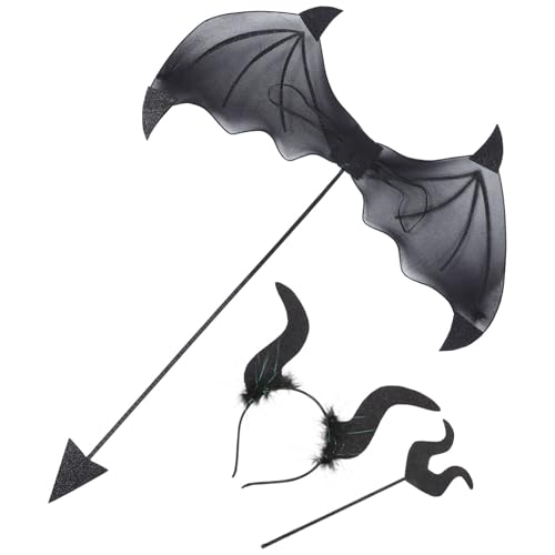 JOINPAYA Echtes Teufelskostüm-Set Mit Flügeln Und Horn-Stirnband Für Erwachsene Cosplay-Party JOINPAYA Echtes Teufelskostüm-Set Mit Flügeln Und Horn-Stirnband Für Erwachsene Cosplay-Party von JOINPAYA