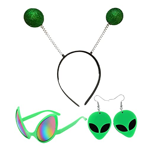 JOINPAYA 1 Satz Alien-Stirnband trendige Röcke stylische Brille Abschlussball Ohrringe Alien-Party-Brille Halloween-Alien-Brille Sonnenbrille Stirnband lustiger Party-Look kreative brillen von JOINPAYA
