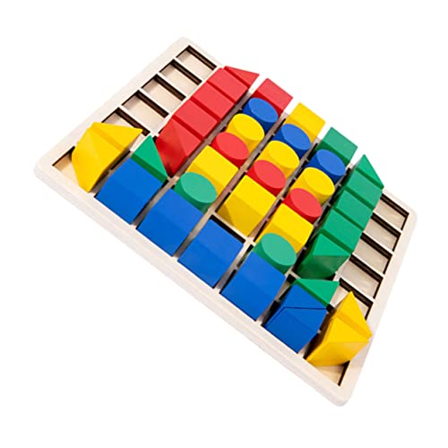 JOINPAYA 1 Satz Baustein-Puzzle- Farbsortierspielzeug Entwicklungsspielzeug Zum Sortieren Von Formen Kinderspielzeug Lernspiel Für Geometrie Hölzern von JOINPAYA