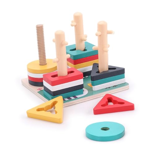 JOINPAYA 1 Satz Bausteine ​​ Kinderkognitionsspielzeug Frühes Lernen Spalte Frühpädagogisches Angebot Zur Intelligenzentwicklung Hölzern Colorful von JOINPAYA