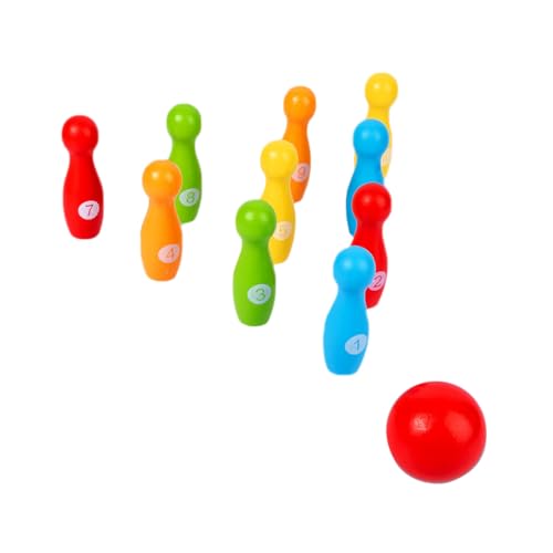 JOINPAYA Umweltfreundliches Bowlingspielzeug Aus Holz Für Kinder Lernspielzeug Mit Bunten Formen Hand-Auge-koordination Eltern-Kind-interaktion von JOINPAYA