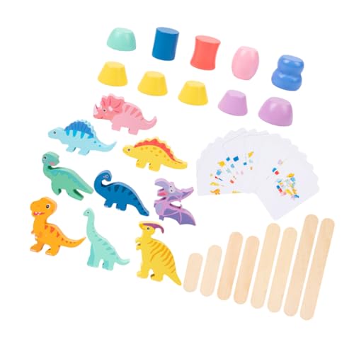 JOINPAYA 1 Satz Dinosaurier-bausteinspielzeug Cartoon-stapelspielzeug Balance-stapelblock Bausteine ​​ Holzspielzeug Aus Holz Holzblöcke Papierkarte Colorful von JOINPAYA