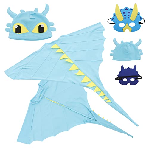 JOINPAYA 1 Satz Dinosaurier-umhang Requisiten Kleidung Halloween-Party-kostüm Entzückendes Mädchenkostüm Dekoratives Dinosaurierkleid Halloween-armbänder Performance-Kleidung Sky-Blue Stoff von JOINPAYA