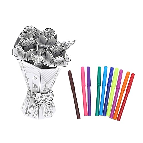 JOINPAYA 1 Satz Dreidimensionale Blume des Graffiti 3D Blumenrätsel Modellbausätze Für Erwachsene Kinderspielzeug Graffiti-Blumen-Puzzle Farbblumenpuzzle Blumenpuzzle Papier von JOINPAYA