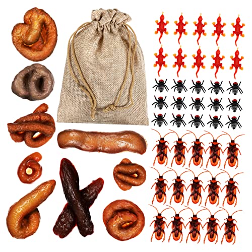 JOINPAYA 1 Satz Fake Poops Realistische Imitation von Kackhaufen für Halloween Streiche Partys Lustige Prank Spielzeuge mit Eidechsen Teiliges Jutesäckchen Vielseitige Deko für Feste JOINPAYA 1 Satz Fake Poops Realistische Imitation von Kackhaufen für Halloween Streiche Partys Lustige Prank Spielzeuge mit Eidechsen Teiliges Jutesäckchen Vielseitige Deko für Feste von JOINPAYA