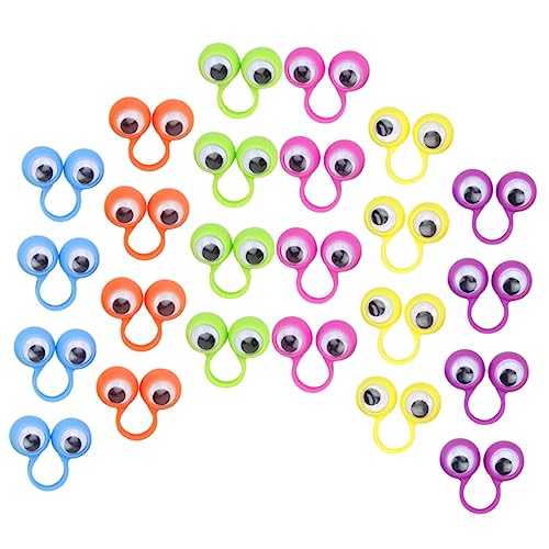 JOINPAYA 1 Satz Fingerpuppen Ringe Mit Großen Augen Plastische Fingerpuppen Für Kreative Rollenspiele Pädagogisches Für Jungen Für Geschichten Und Gruppenaktivitäten 24 Stück von JOINPAYA