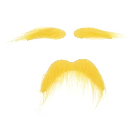 JOINPAYA 1 Satz Gelben Selbstklebenden Bart und Augenbrauen Accessoires für Opa Look für Halloween Cosplay und Partys Realistische Details für von JOINPAYA