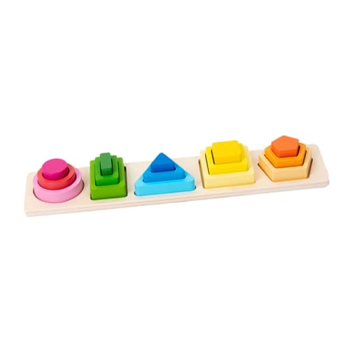 JOINPAYA Sortier- Und Stapelspielzeug Für Kinder Pädagogisches Holzpuzzle Mit Geometrischen Formen Für Frühes Lernen von JOINPAYA