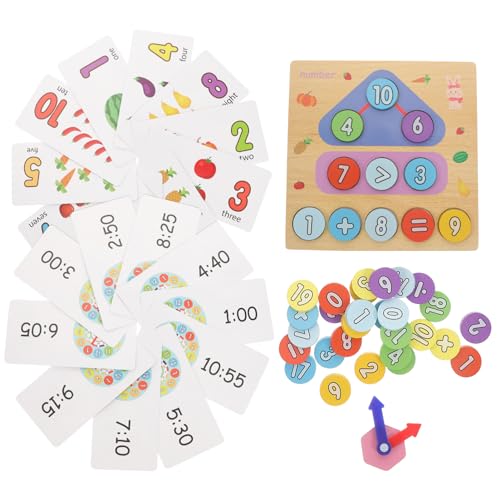 JOINPAYA 1 Satz Holzspielzeug für Lernspielzeug mit Digitaluhr Pädagogisches Steckpuzzle Fördert Zeitverständnis Farben und Zahlen für Kleinkinder Sicher und Langlebig von JOINPAYA