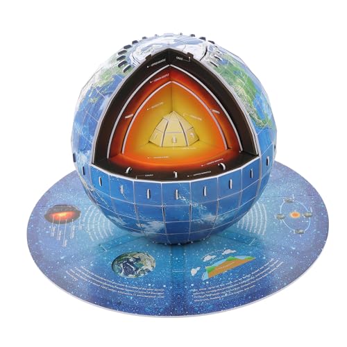 JOINPAYA 1 Satz Kinderrätsel im Alter von 8-10 Jahren Puzzle Erde Struktur Lernspielzeug Bodenrätsel für Basteln für Mädchen im Alter von 10-12 Jahren 3D-Rätsel Papier Blue von JOINPAYA