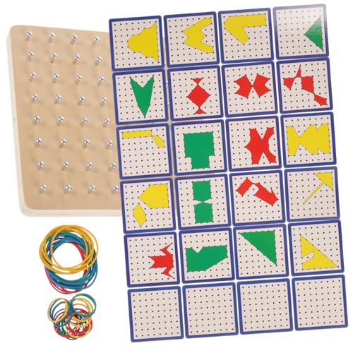 JOINPAYA 1 Satz Kinderspiele Nagelplatte Lehrtafel Geoboard Für Grafische Spielsachen Frühpädagogisches Grafisches Grafisches Lernspielzeug Holz von JOINPAYA