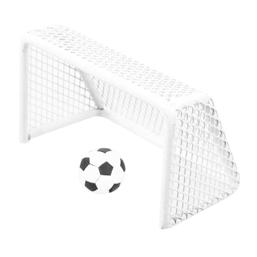 JOINPAYA 1 Satz Mini-Fußballtor Fußballtore Puppenhaus Fußballnetz Kleiner Fussball Kleiner fußball mini Football Fussball mini Miniatur-Fußballtür Mini-Sportball-Statuen Eisen Weiß von JOINPAYA