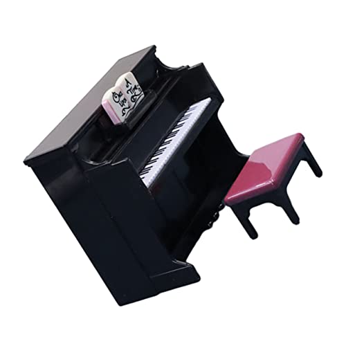 JOINPAYA 1 Satz Mini-Klavier-Ornament Möbel Piano-Modell Puppenhaus Miniaturklavierspielzeug für kinderspielzeug Mini-DIY-Schmuck hocker Klavier Modelle Plastik Black von JOINPAYA