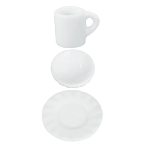 JOINPAYA 1 Satz Mini-Küchenutensilien Tee-Ei Mini-Kaffeemaschine Becher Espressotassen verschütten Deckel esspressokaffeetassen Set Caffe tassen Set Mini-Tasse Mini-Hausdekoration Harz Weiß von JOINPAYA