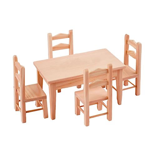 JOINPAYA Schickes Miniatur-Tisch- Und Stuhlset Maßstab 1/12 Holzmaterial Ideal Als Heimdekoration Und JOINPAYA Schickes Miniatur-Tisch- Und Stuhlset Maßstab 1/12 Holzmaterial Ideal Als Heimdekoration Und von JOINPAYA