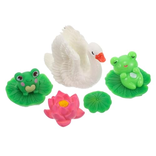 JOINPAYA 1 Satz Mini-froschschwan Deko Mini -Harz -Figuren Gartenfrösche Frosch-Statue-Dekoration Mini-Dekoration Für Aquarien Kleine Figuren Mikro-landschaftsaquarium Mini -Figur Harz von JOINPAYA