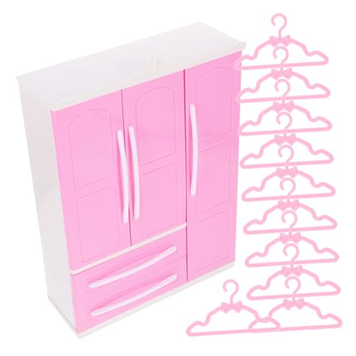JOINPAYA 1 Satz Mini -kleiderschrank Modell Einer Mini-hausgarderobe Miniaturen Puppenhauszubehör Mini-kleiderhalter Miniatur-garderobenmöbel Mini-kleiderständer Mini-aufhänger Plastik Rosa von JOINPAYA