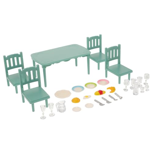 JOINPAYA Puppenhaus Miniatur Möbel Set 6pc Kunststoff Esstisch Und Stühle Mädchen Spielzeug Zubehör von JOINPAYA