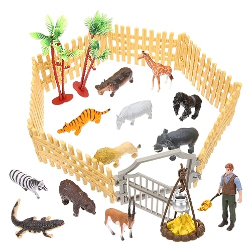 JOINPAYA 1 Satz Miniatur Tierfiguren Set mit Zaun Farmspielzeug für DIY Modellbau Lernspielzeug für Kreative Rollenspiele Fördert Vorstellungskraft und Kognitive Fähigkeiten von JOINPAYA