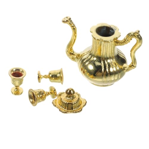JOINPAYA 1 Satz Miniatur- teekessel Retro puppenhauszubehör Miniaturgeschirr Dollhouse Accessories Geschirrset Rollenspielset Mini-Küchenzubehör Teezubehör Eisen Silver von JOINPAYA