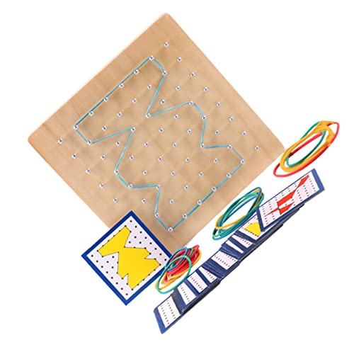 JOINPAYA 1 Satz Nagelbrett Nagelplatte Lernwerkzeuge Für Geometrische Formen Kreatives Geoboard Geobrett Aus Holz Geometrie-lernwerkzeug Steckbrett Hölzern von JOINPAYA