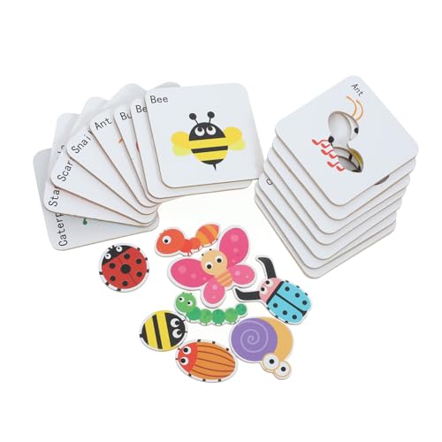 JOINPAYA 1 Satz Pädagogische Tier Puzzle Karten für Beobachtung und Gedächtnis für Kleinkinder zur Entwicklung von Farberkennung und Hand Augen Koordination von JOINPAYA